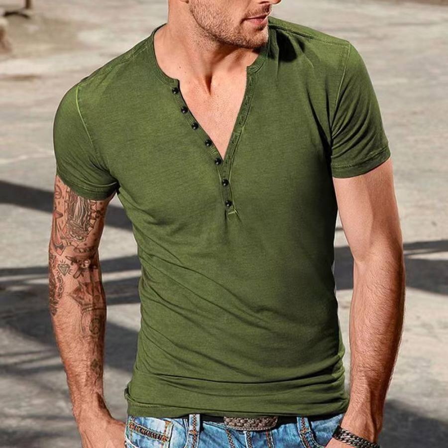 

Men's Vintage Henley Tee Tactical Sweatshirt