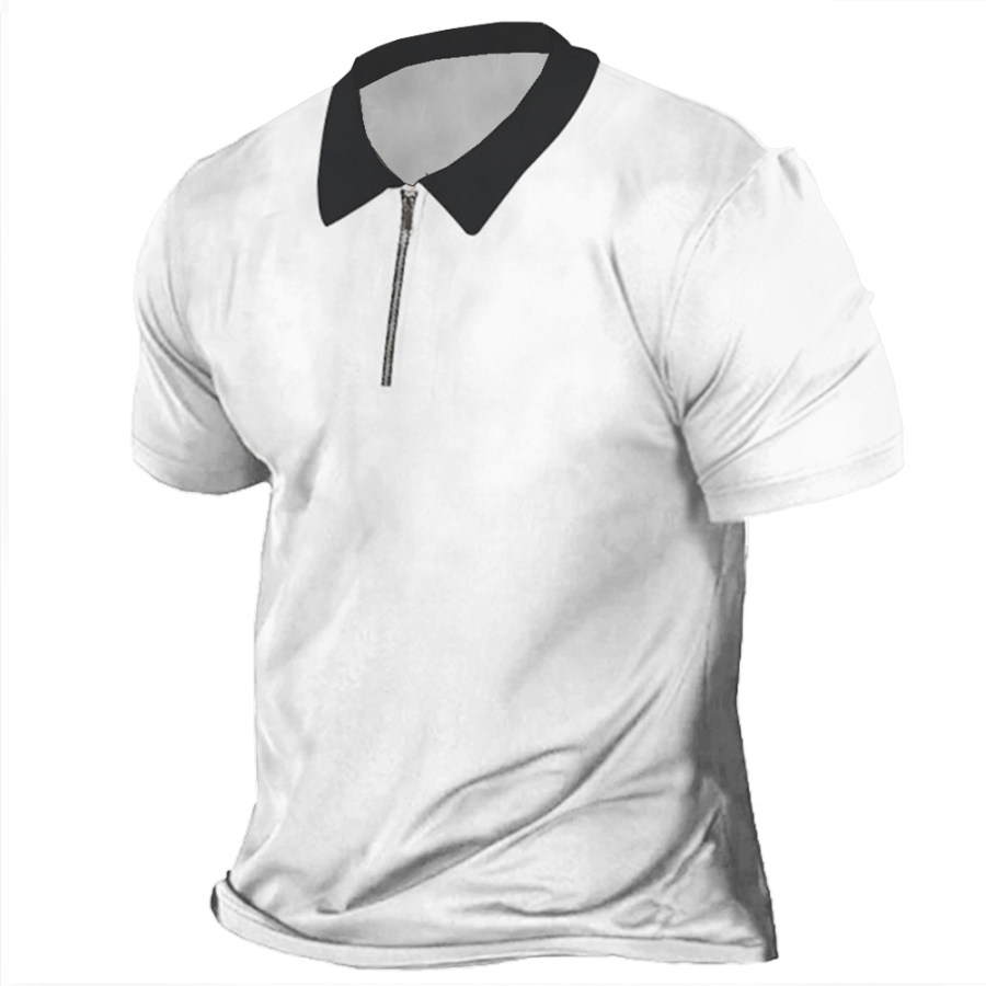 

Men's Outdoor Color Block Polo Neck T-Shirt