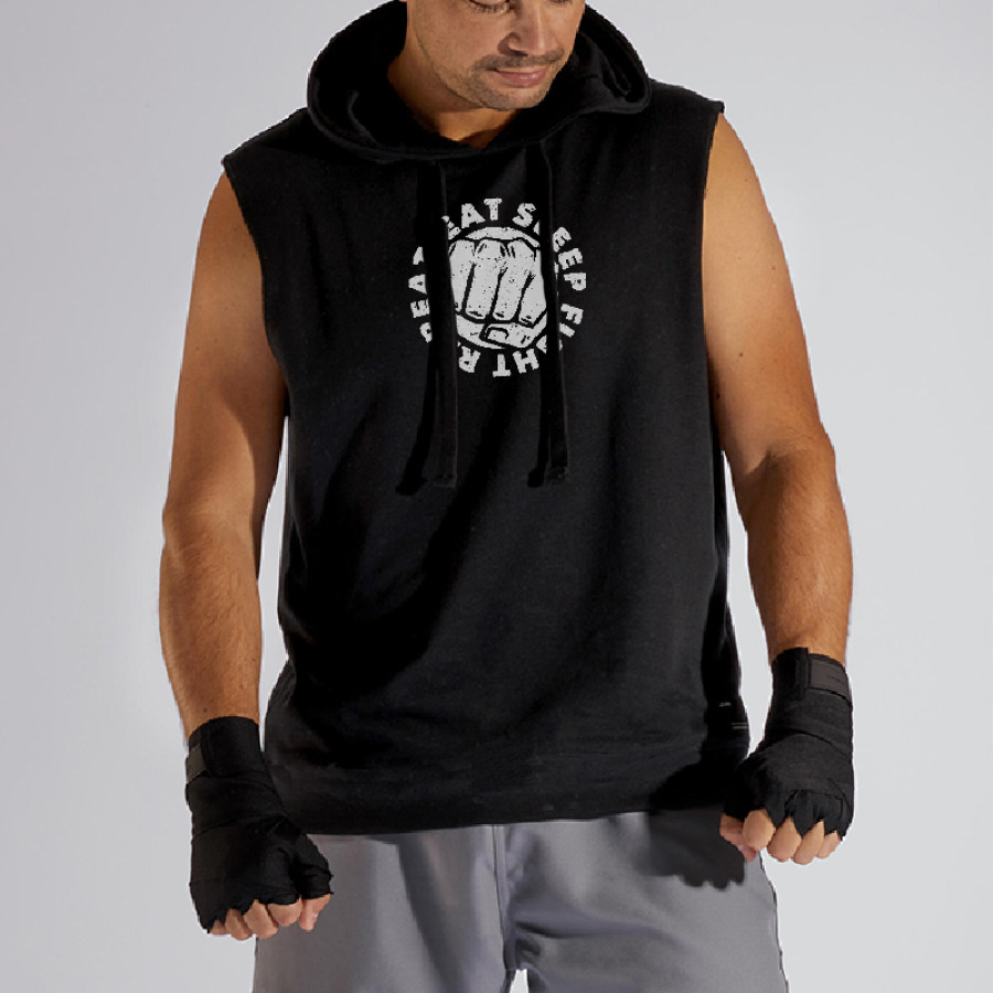 

Men's Black Sport Hooded Boxing Tank Top