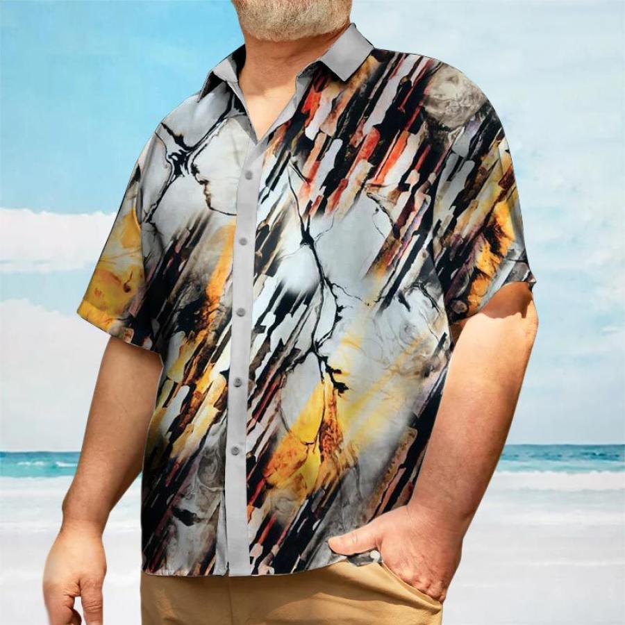 

Hawaiian Men's Retro Print Casual Short Sleeve Shirt