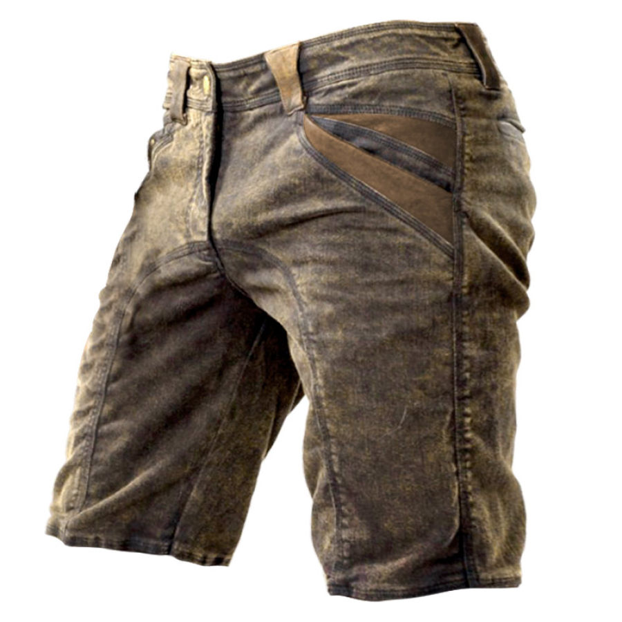 

Men's Vintage Wash Print Tactical Shorts