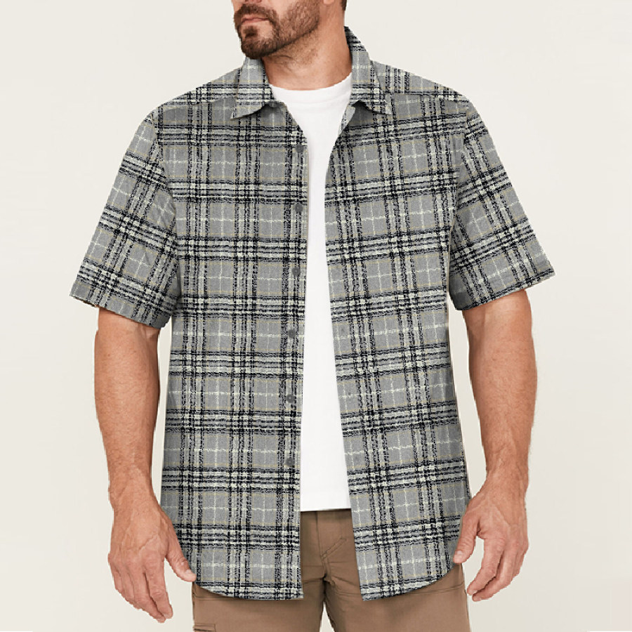 

Men's Vintage Western Check Cotton Shirt