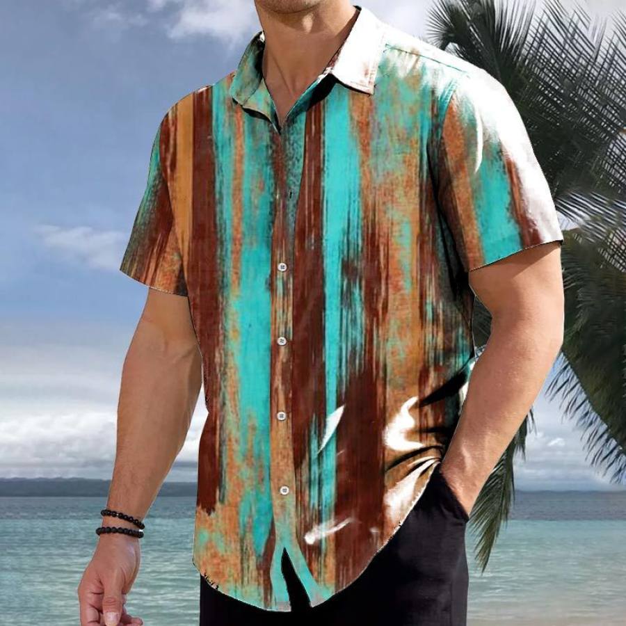 

Men's Hawaiian Vintage Abstract Print Short Sleeve Shirt