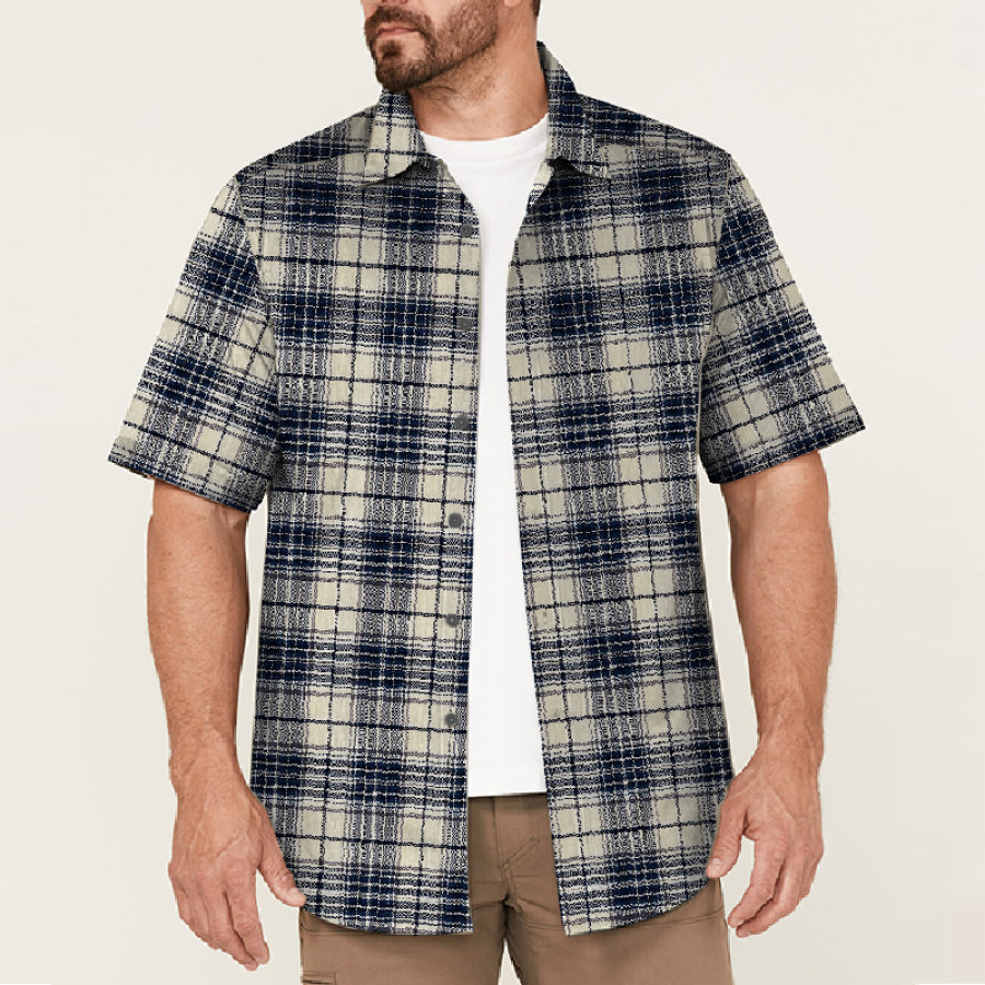 

Men's Vintage Western Plaid Pure Cotton Jacket