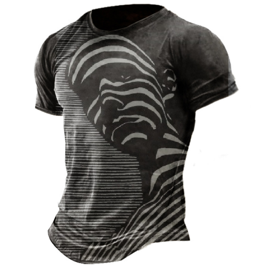 

Men's Vintage Abstract Face Graphic Print T-Shirt