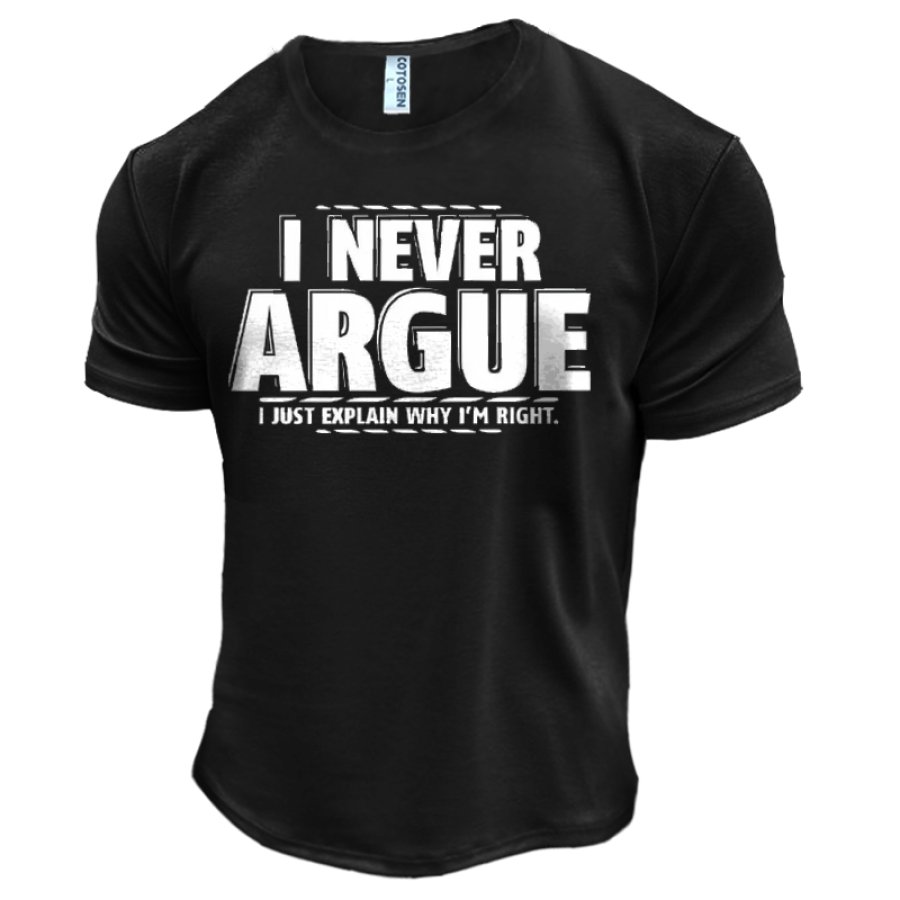 

I Never Argue I Just Explain Why I'm Right Men's Cotton Graphic Print T-Shirt