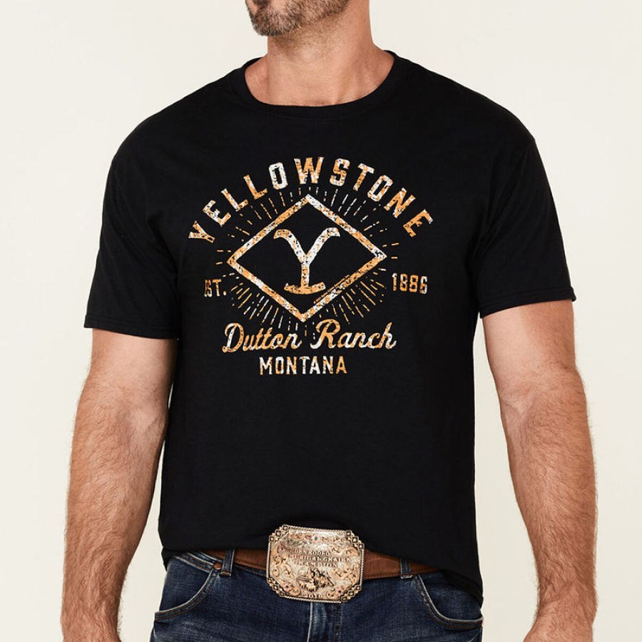 

Yellowstone Dutton Ranch 1886 Men's Cotton Short Sleeve T-Shirt