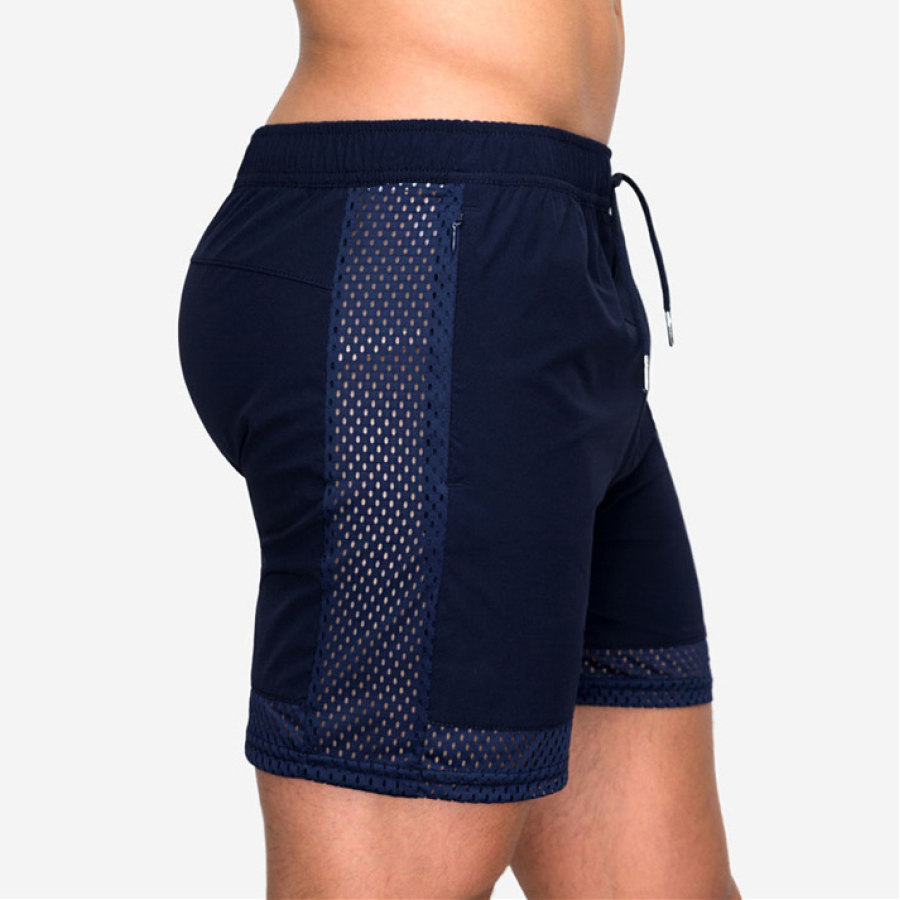 

Pantalones Cortos Deportivos De Secado Rápido Para Entrenamiento Físico De Malla Elástica Para Exteriores Para Hombres
