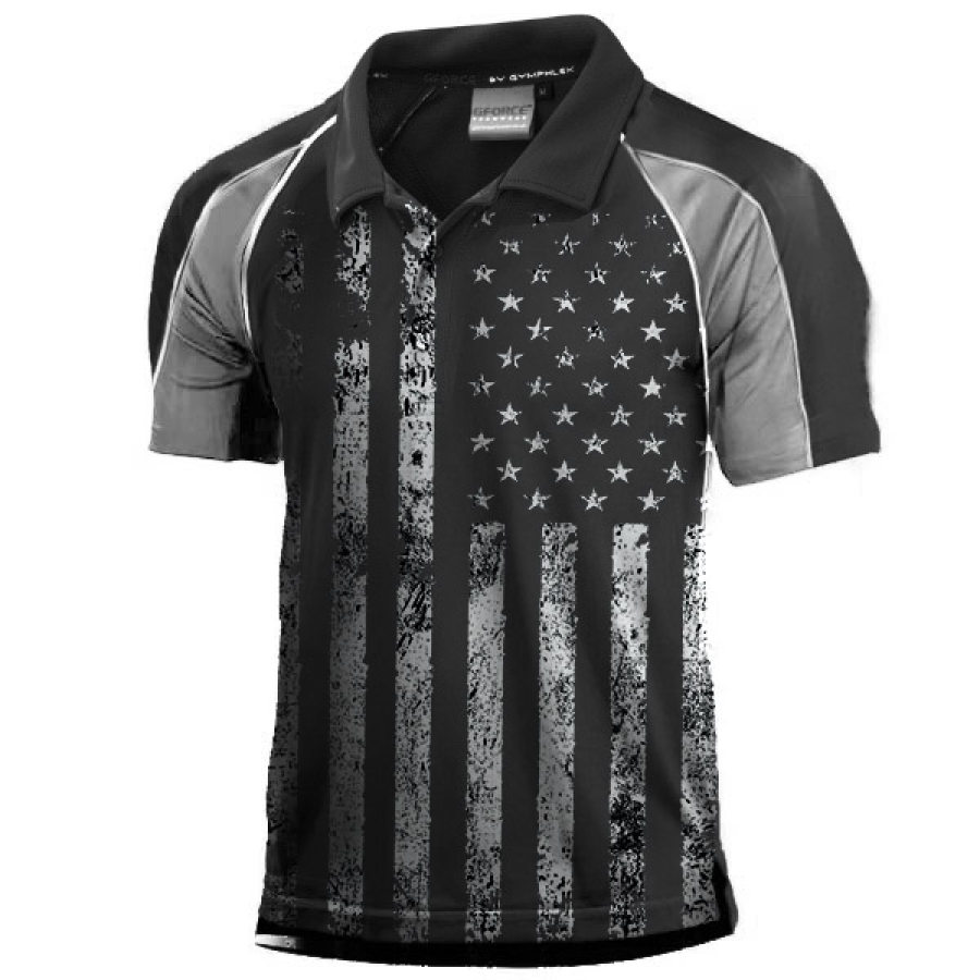 

Men's Outdoor American Flag Polo Shirt