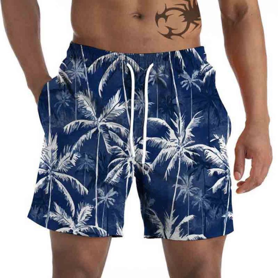 

Men's Hawaiian Coconut Tree Print Shorts