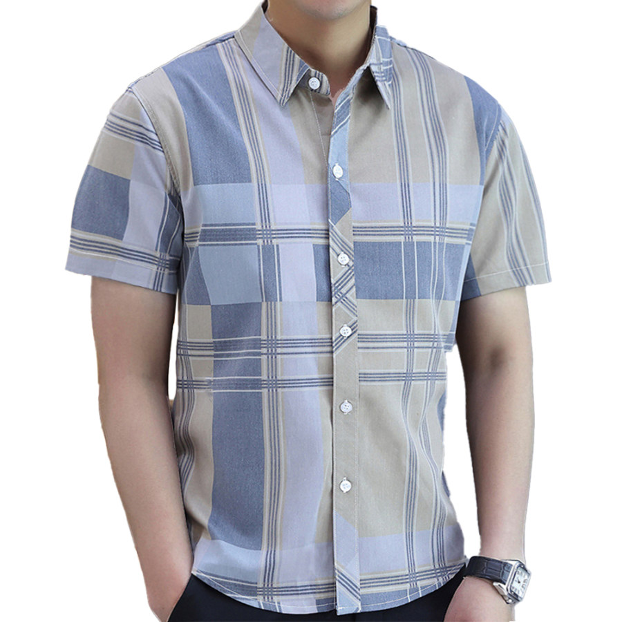 

Men's Vintage Plaid Print Casual Shirt