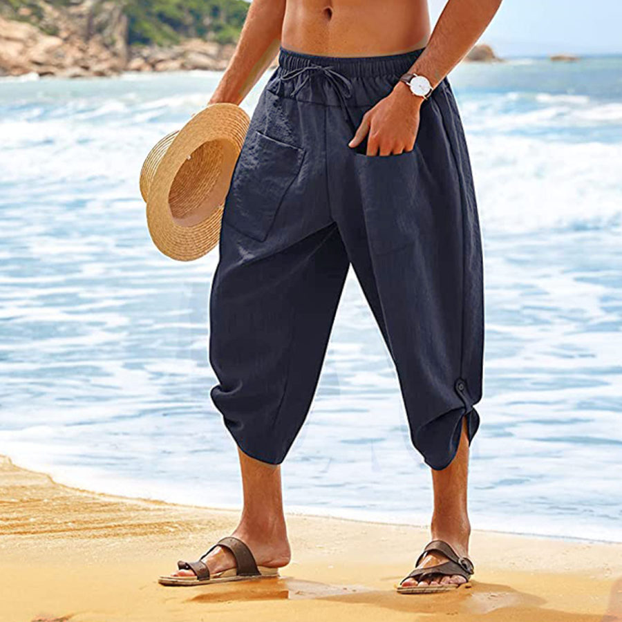 

Mens Linen Cropped Pants