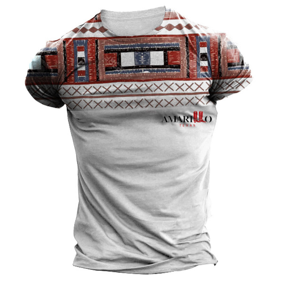 

Men Vintage Amarillo Texas Print Vacation T-shirt