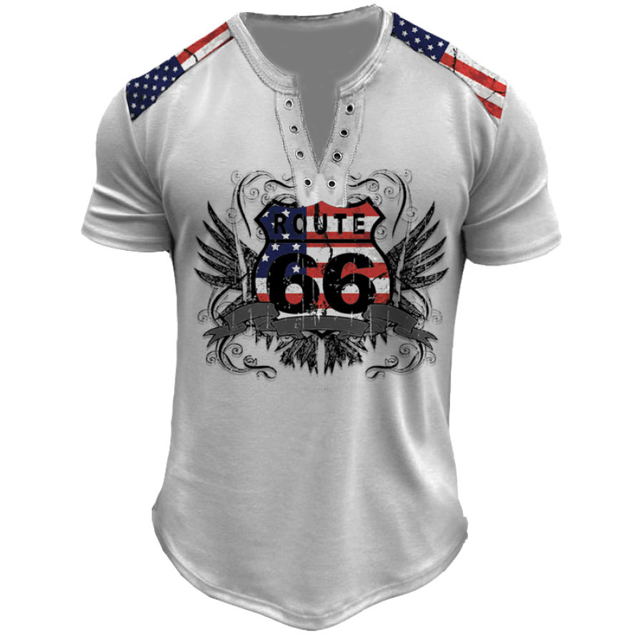 

Men's American Flag Route 66 Short Sleeve T-Shirt