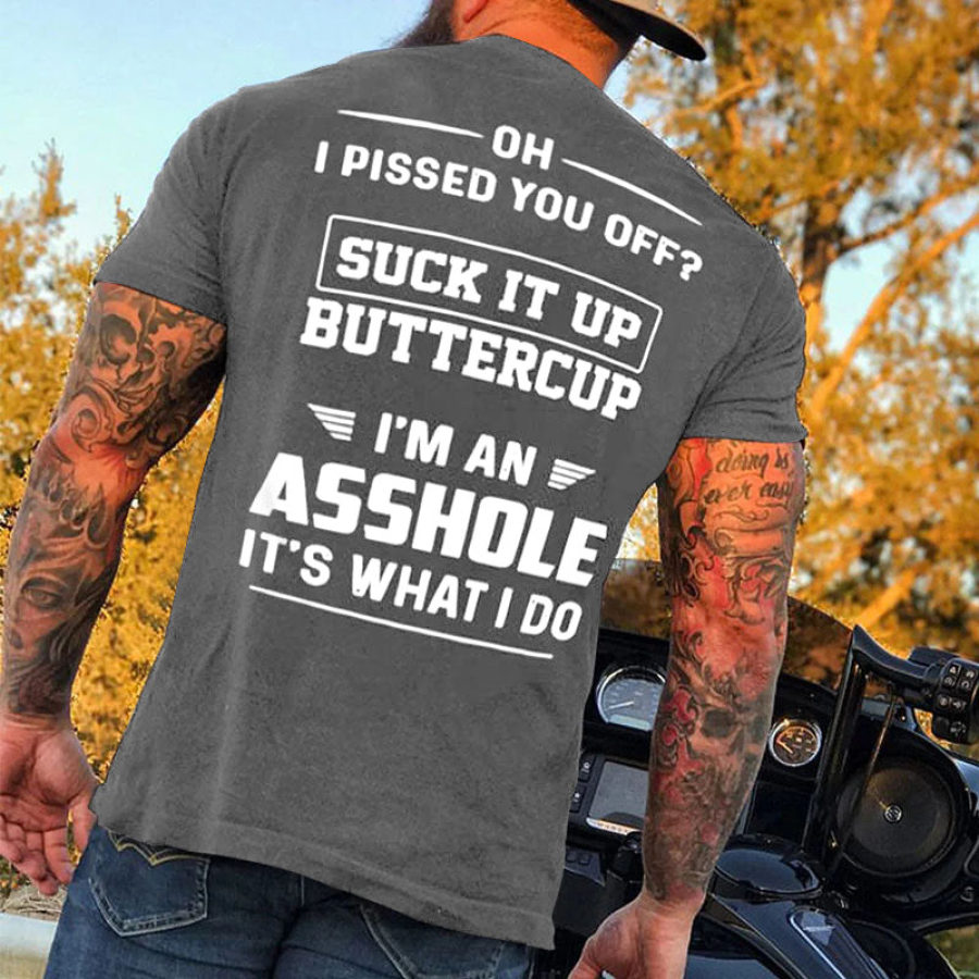 

Men's Letter Print Funny Offensive Cotton Short Sleeve T-Shirt