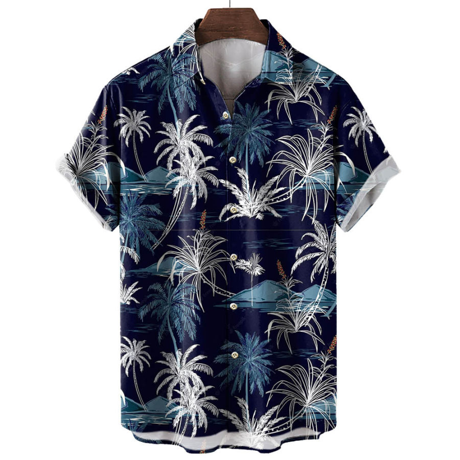 

Men's Coconut Tree Hawaiian Print Shirt