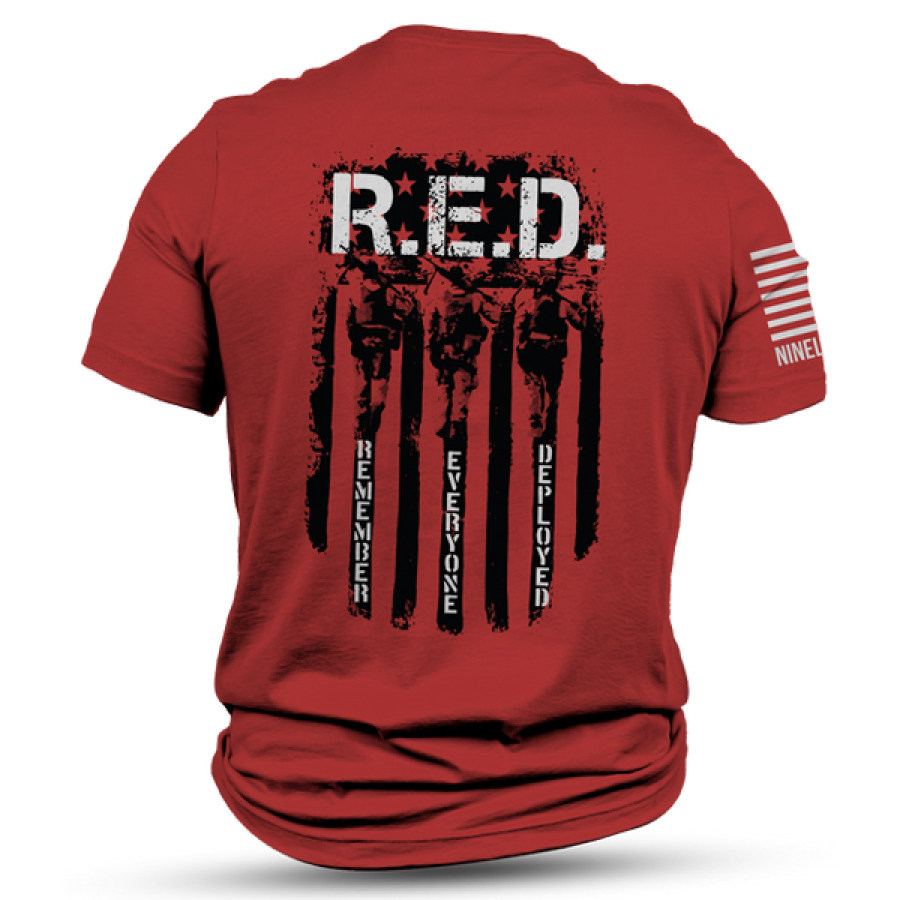 

RED Remember Everyone Deployed Men Cotton Tee