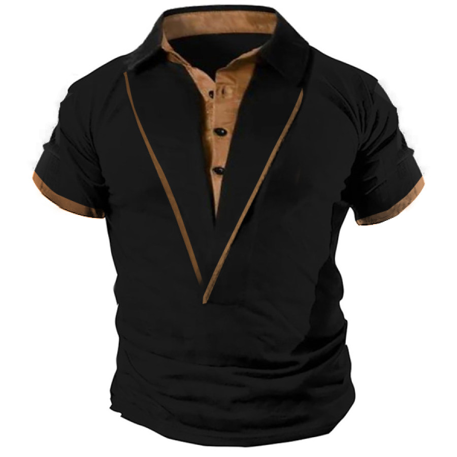 

Men's Outdoor Retro Casual Shirt Collar Short Sleeve T-Shirt