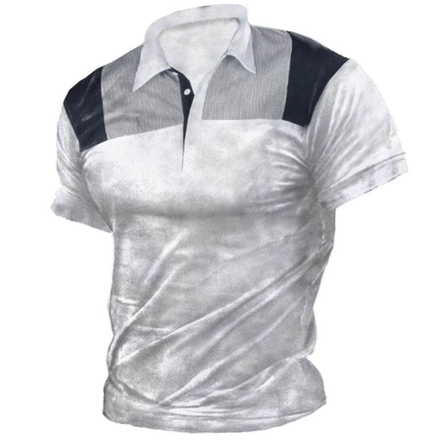 

Men's Outdoor Tactical Colorblock Polo Neck T-Shirt