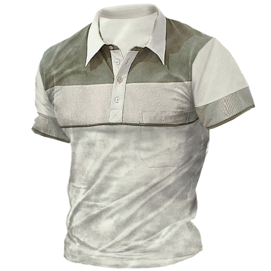 

Men's Outdoor Tactical Colorblock Polo Neck T-Shirt