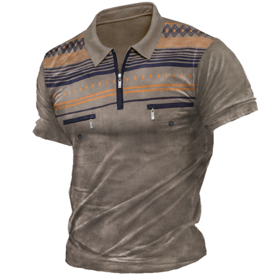 

Men's Outdoor Tactical Multi-Pocket Polo T-Shirt