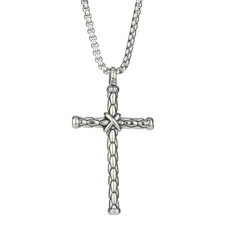 

Collier Homme Croix Titane Acier