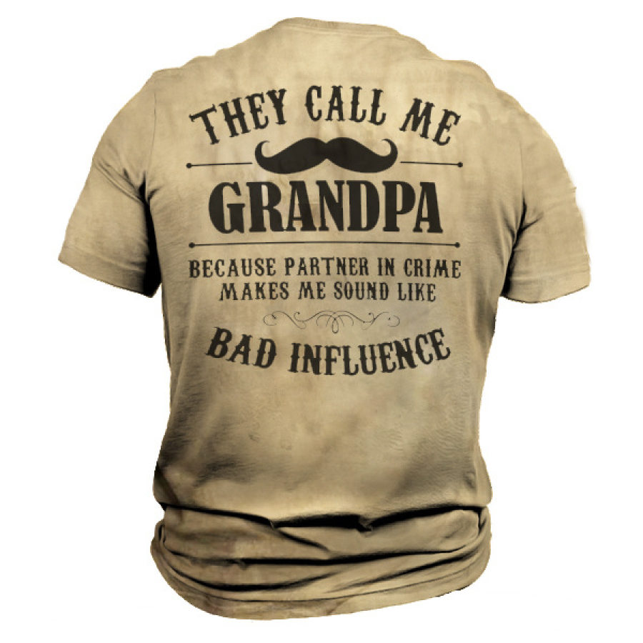 

They Call Me Grandpa Because Partner In Crime Men Vintage Cotton T-shirt