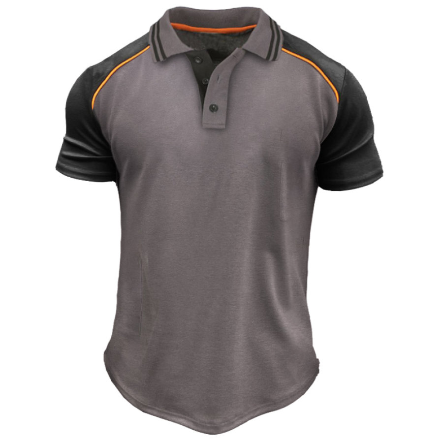 

Men's Casual Comfort Color Block Polo T-Shirt