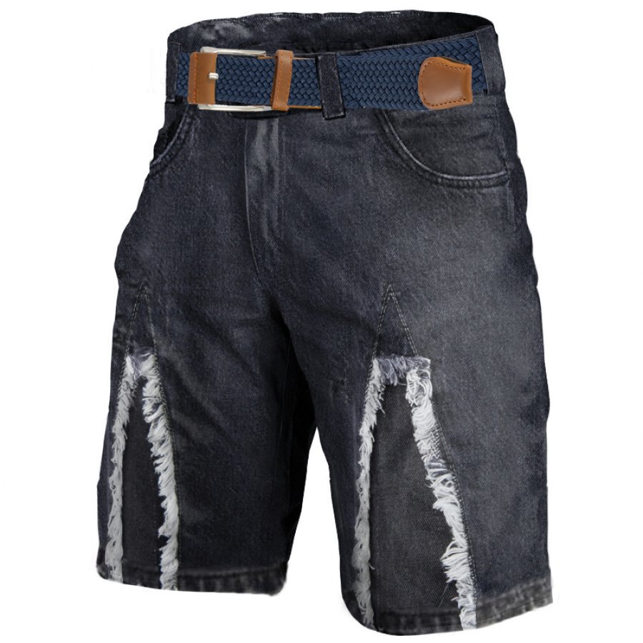 

Men's Vintage Frayed Washed Fit Denim Shorts