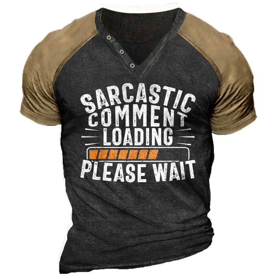 

Men's Vintage Sarcastic Humor Funny Print V-Neck T-Shirt