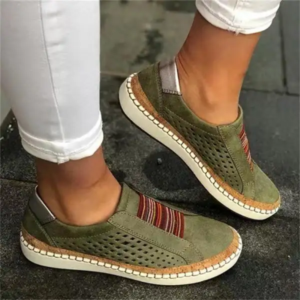 Women's Slip-Ons Plus Size Outdoor Daily Flat Heel Round Toe Casual Faux - Kalesafe.com 