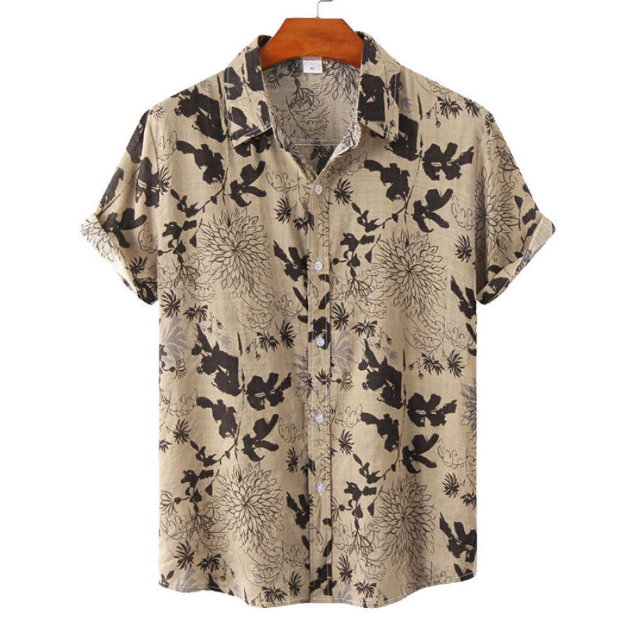 

Men's All Over Botanical Floral Print Short Sleeve Shirt