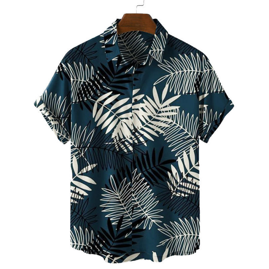 

Men's All Over Tropical Floral Print Short Sleeve Shirt