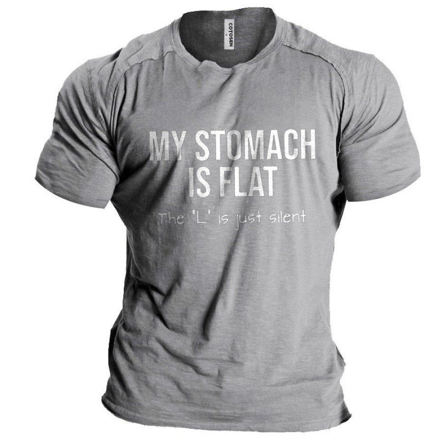 

My Stomach Is Flat Funny Men's Vintage Print T-Shirt