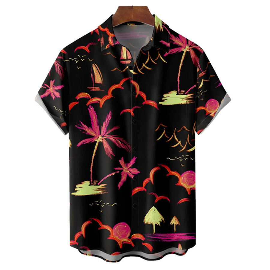 

Men's Coco Print Short Sleeve Hawaiian Shirt