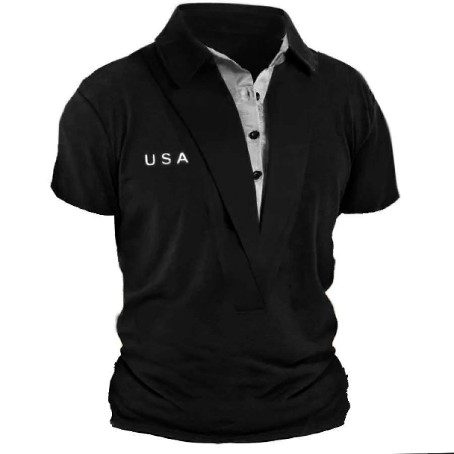 

Men's Outdoor American Stand Collar Tactics Polo Shirt