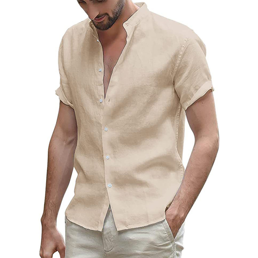 

Men's Casual Loose Short-sleeved Cotton And Linen Shirt