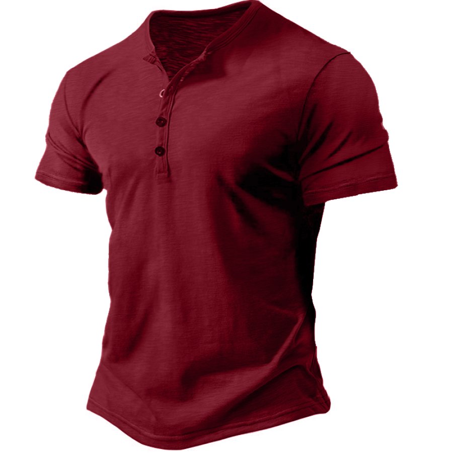 

Men's Breathable Fit Comfortable Slub Henley Shirt