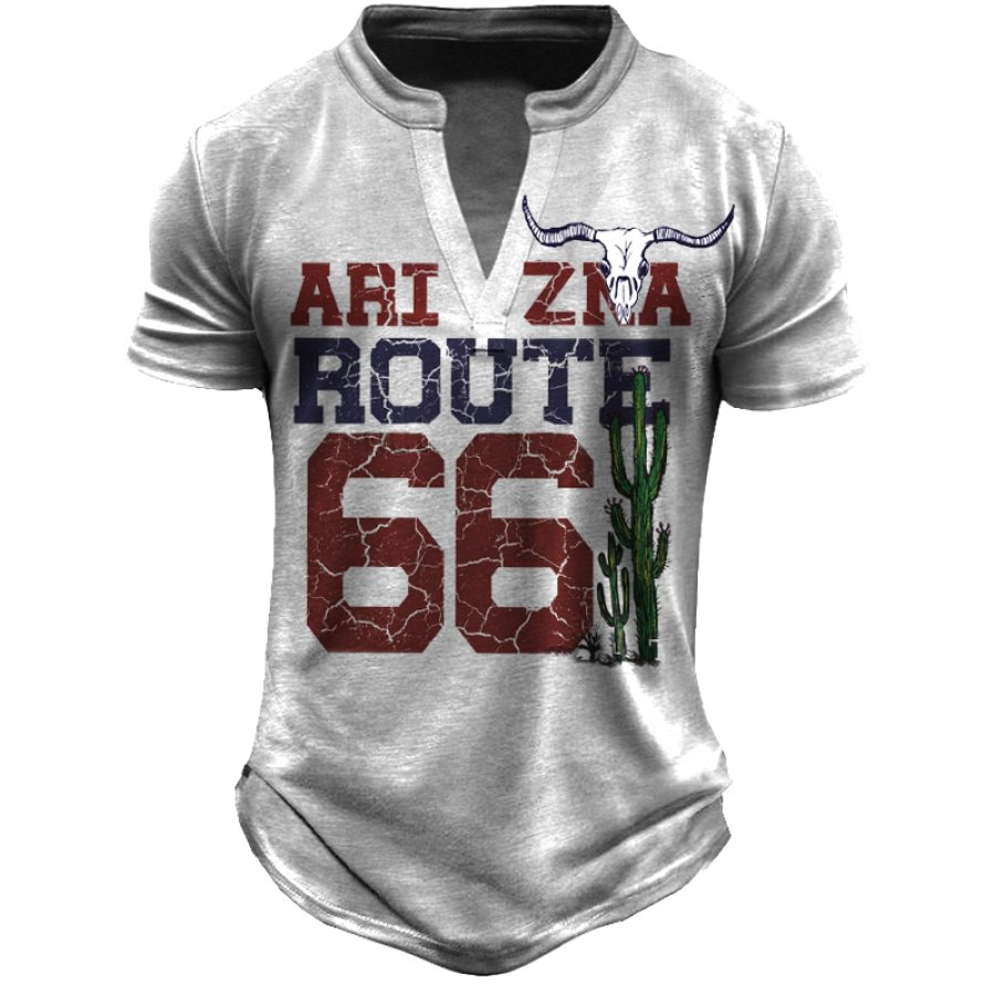 

Men's Breathable Comfort Fit Route 66 Hawaii Vacation V-Neck T-Shirt