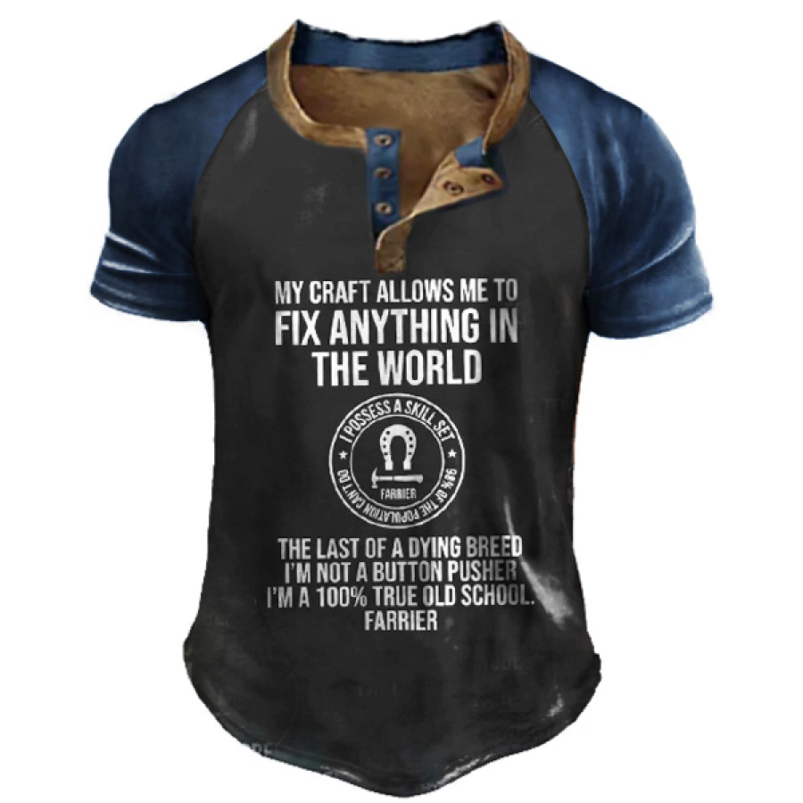 

Men's My Craft Allows Me To Fix Anything In The World Men Henley Tee