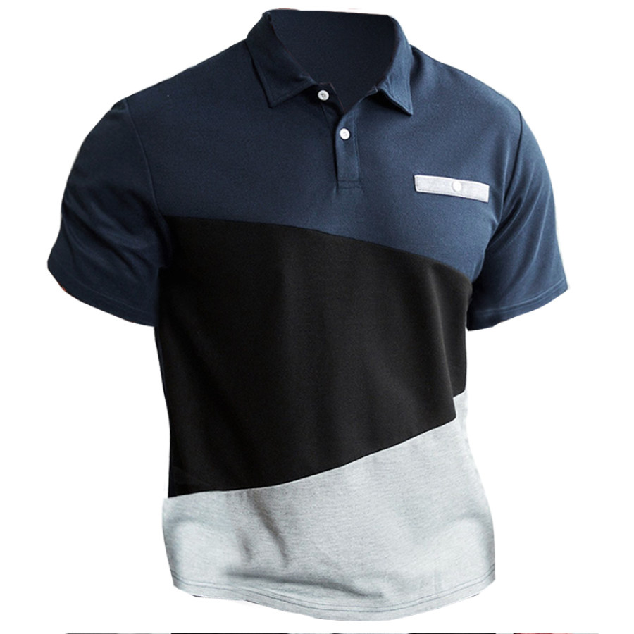 

Men's Outdoor Tactical Polo Shirt With Contrasting Pockets
