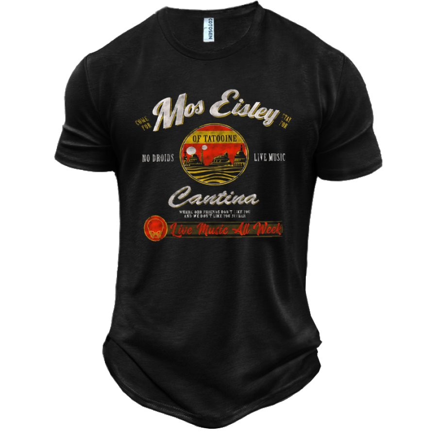 

Men's Cotton Fitted Fun Print Vacation T-Shirt