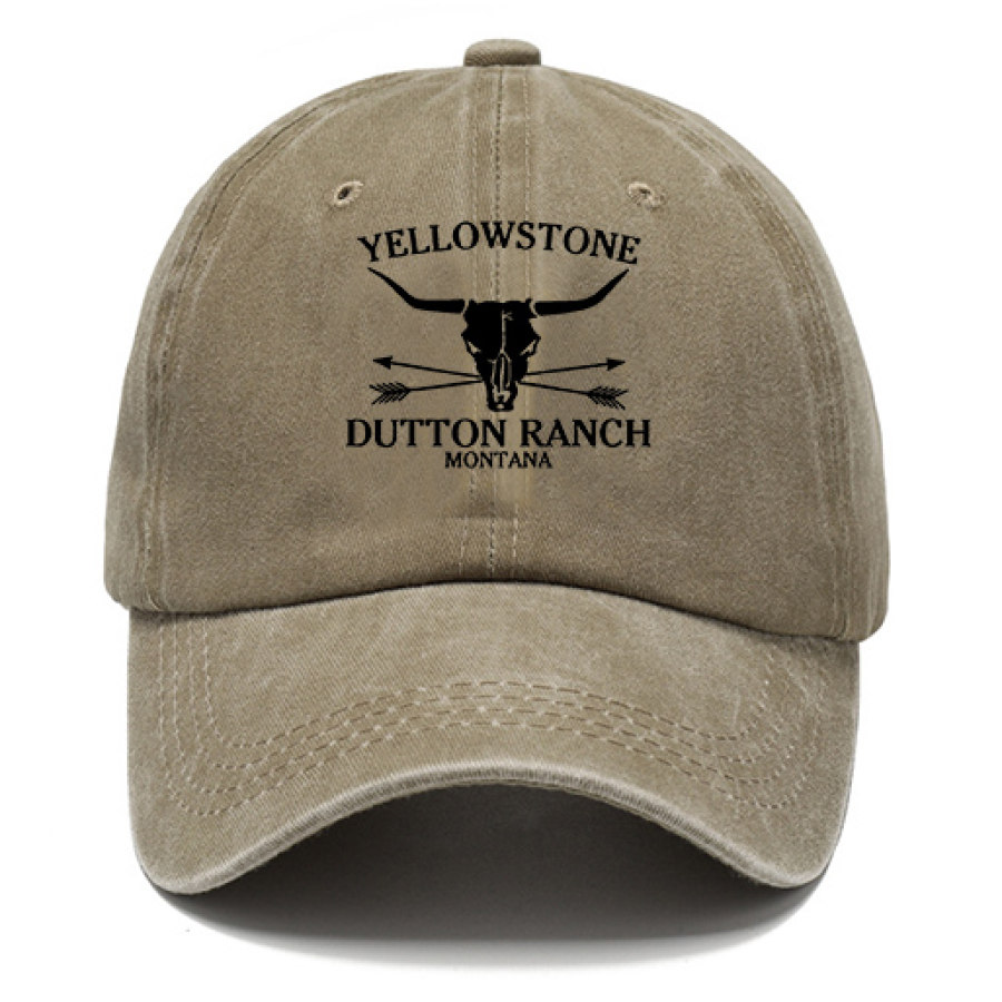 

Men's Vintage Yellowstone Skull Bull Sun Hat