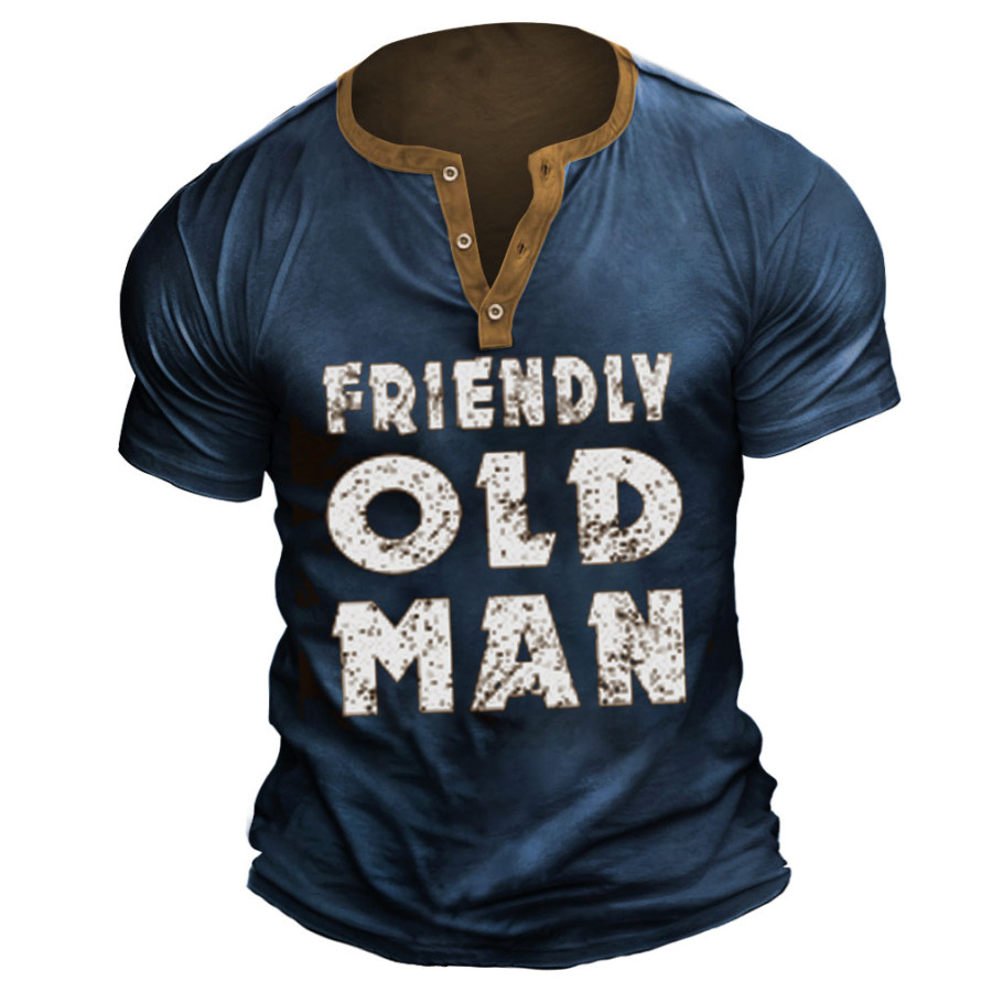 

Das Henley-T-Shirt Für Freundliche Alte Männer