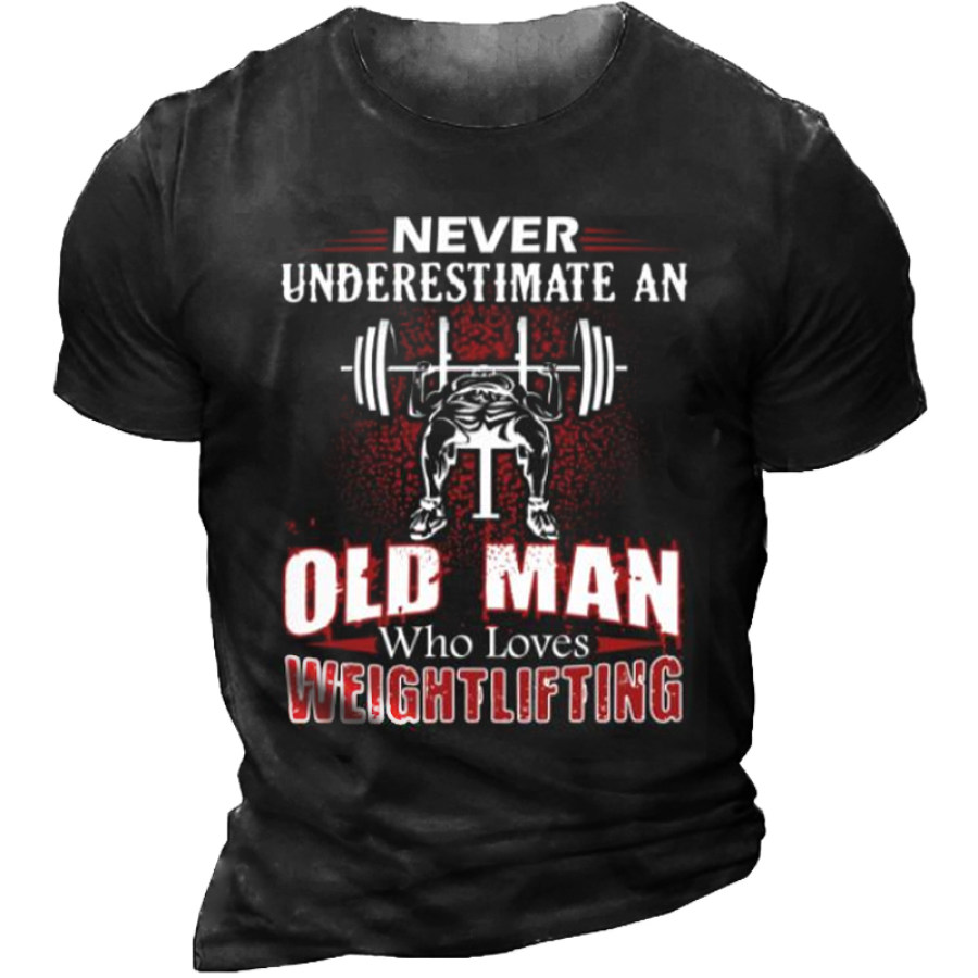 

Old Man Loves Weightlifting Men's T-Shirt