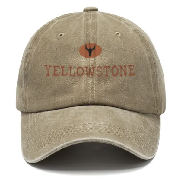 Men's Vintage Yellowstone Print Wash Sun Hat
