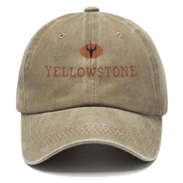 Men's Vintage Yellowstone Print Wash Sun Hat - Blaroken.com 