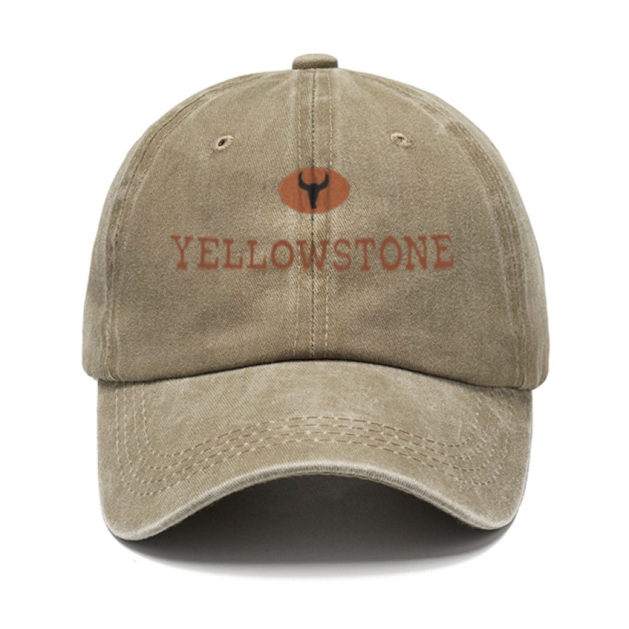 

Chapeau De Soleil Délavé à Imprimé Yellowstone Vintage Pour Hommes