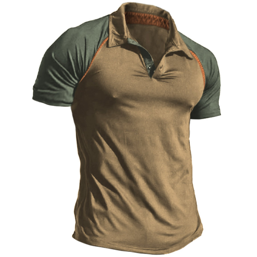 

Men's Retro Casual Colorblock Polo Shirt