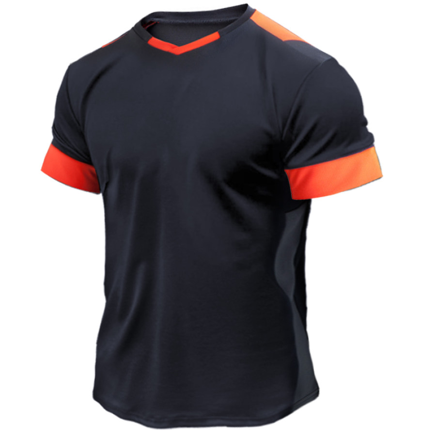 

Men's Quick Dry Short Sleeve Colorblock Training T-Shirt